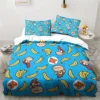 Monkey Cartoon Donkey Kong Fashion Cartoon Duvet Cover Set Three piece Bed Set King Size Double 2 - Donkey Kong Shop